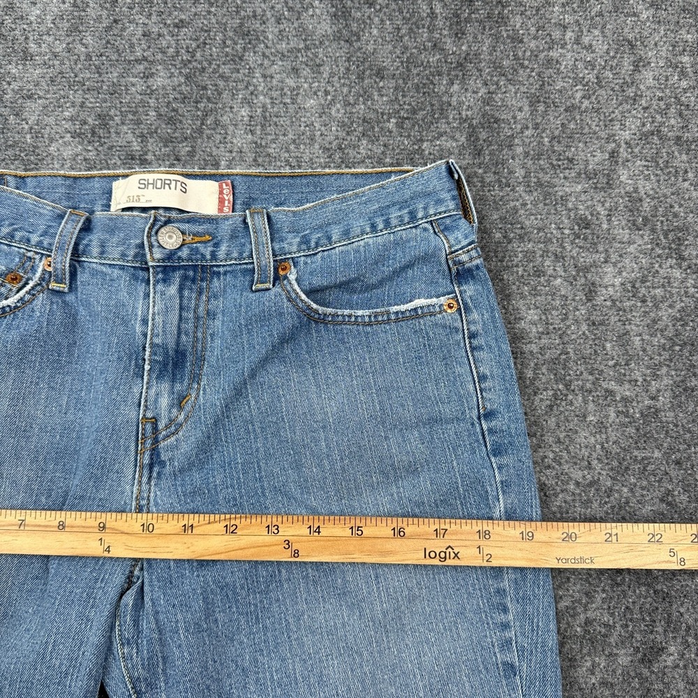 Vintage Levis 515 Jean Shorts Womens 10 Blue Denim Rolled Cuff Bermuda Y2K - Picture 9 of 15